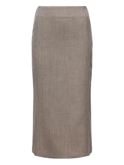 Mm6 Maison Margiela Midi Skirt In Brown