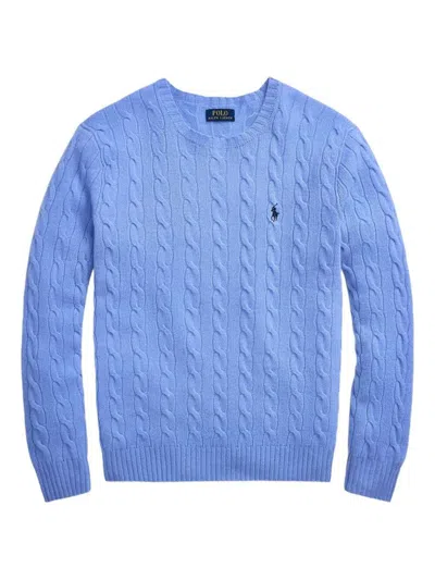 Polo Ralph Lauren Cable-knit Wool-cashmere Jumper In Blue