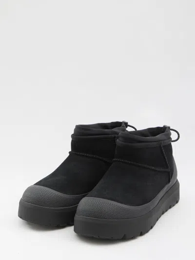 Ugg Suede Classic Ultra Mini Weather Hybrid Ankle Boots In Black
