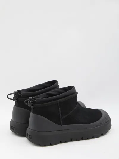 Ugg Suede Classic Ultra Mini Weather Hybrid Ankle Boots In Black