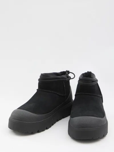 Ugg Suede Classic Ultra Mini Weather Hybrid Ankle Boots In Black
