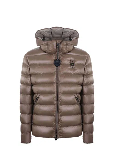 Blauer Usa Quilted Ripstop Nylon Jacket In Brown