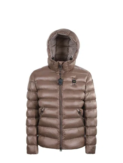 Blauer Usa Quilted Ripstop Nylon Jacket In Brown