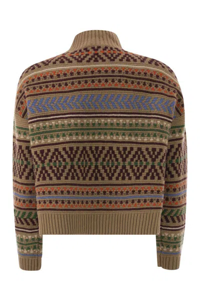Weekend Max Mara Weekend Maxmara Festoso Jacquard Wool Jumper In Brown