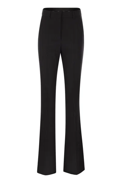 Sportmax Hangar Flare Trousers In Stretch Wool In Black