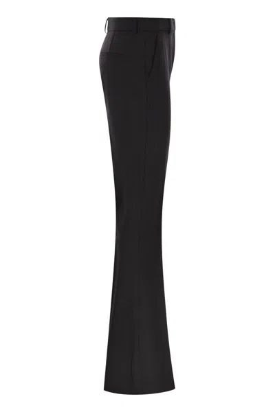 Sportmax Hangar Flare Trousers In Stretch Wool In Black