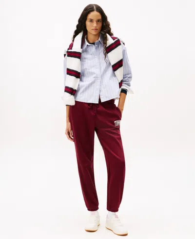Tommy Jeans Women's Collegiate Sweatpant In Burgundy
