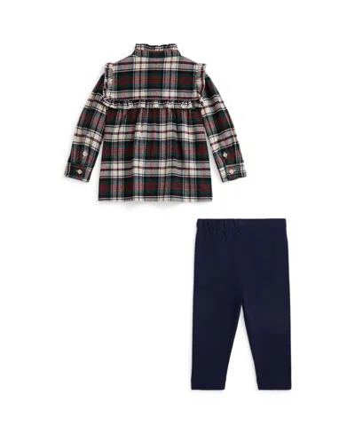 Polo Ralph Lauren Baby Girls 2-piece Brushed Oxford Shirt And Leggings Set In Multi