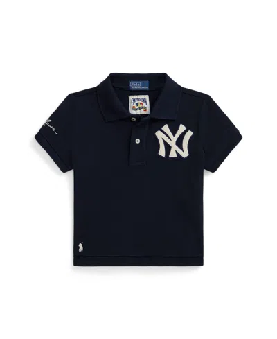 Polo Ralph Lauren Girls 7-16 Short Sleeves Yankees Polo Shirt In Blue