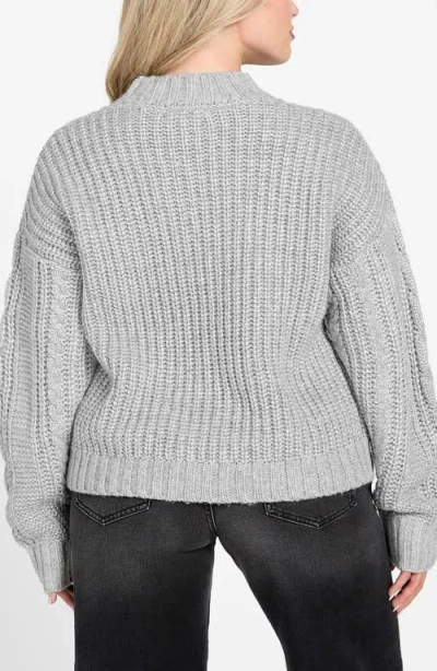 Guess Nathalie Cable Mock Neck Sweater In Gray