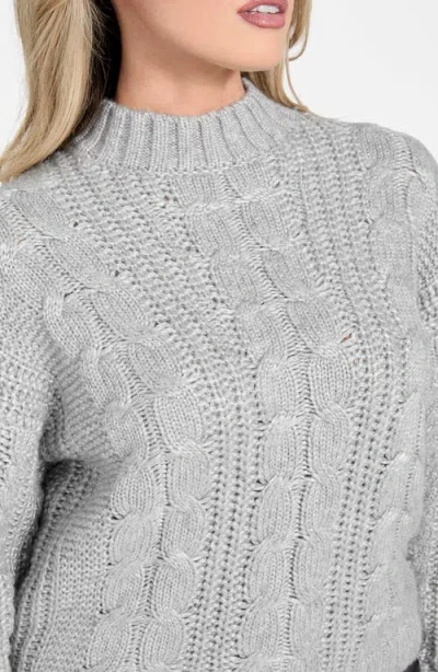Guess Nathalie Cable Mock Neck Sweater In Gray