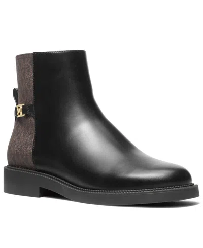 Michael Kors Buckle Logo Ankle Boots In Black