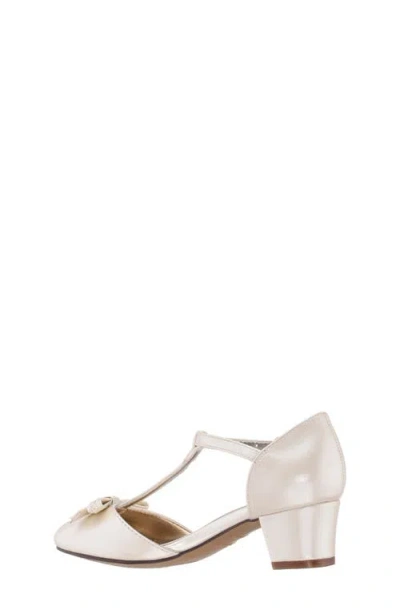 Nina Bow Detail T-strap Pump In Neutral