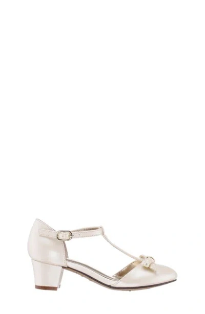 Nina Bow Detail T-strap Pump In Neutral