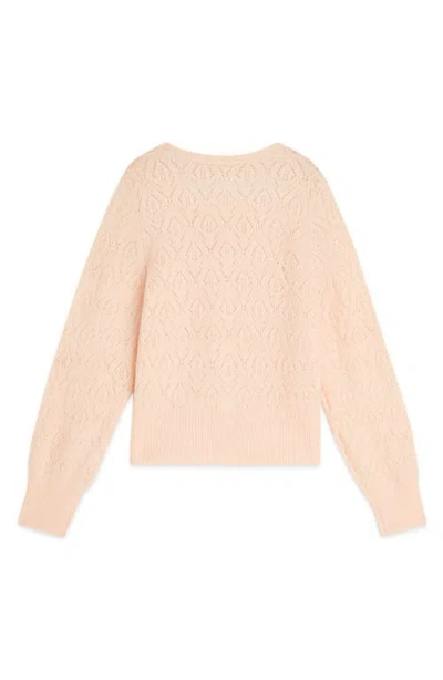 Scotch & Soda Kids' Pointelle Cardigan In Brown