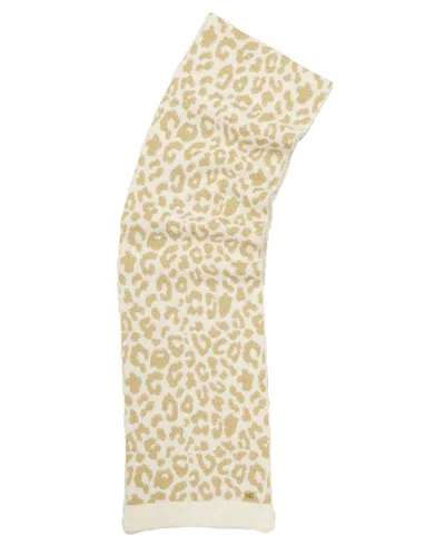 Michael Kors Michael  Women's Leopard Metallic Shimmer Scarf In Brown