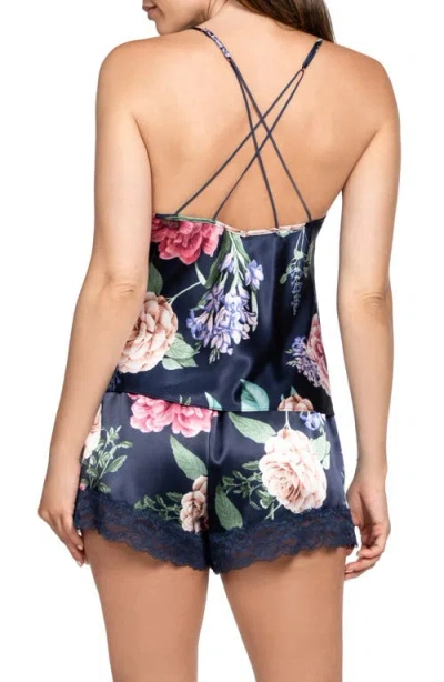 In Bloom By Jonquil Sicily Lace Trim Camisole Short Pajamas In Blue