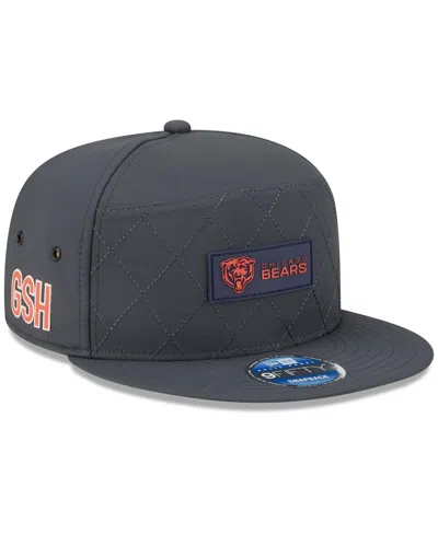 New Era Men's Charcoal Chicago Bears 2025 Sideline Cold Weather Split Panel 9fifty Snapback Hat In Black