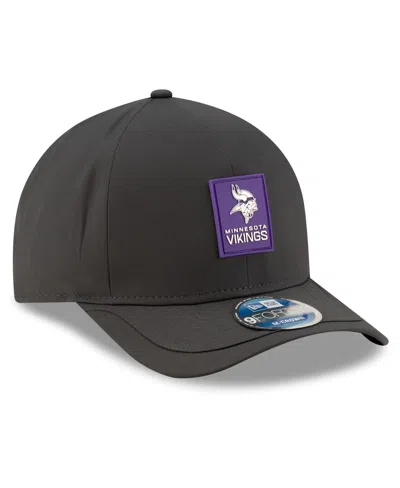 New Era Men's Charcoal Minnesota Vikings 2025 Sideline Cold Weather 9forty M-crown Adjustable Hat In Black