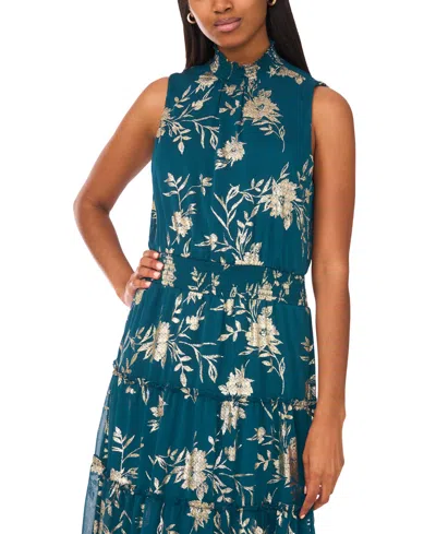 Msk Petite Mock Neck Sleeveless Maxi Dress In Multi