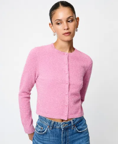 French Connection Tinsel Knit Slim Cardigan Sweater In Multi