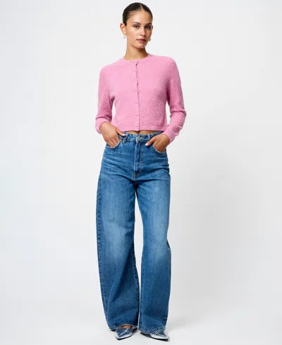 French Connection Tinsel Knit Slim Cardigan Sweater In Multi