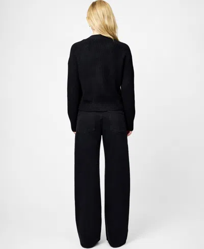 French Connection Embellished Baby Soft Knit Cardigan Sweater In Black