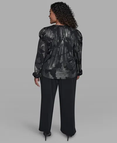Karl Lagerfeld Plus Size Long Sleeve Top In Multi