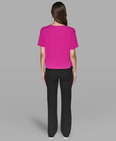 Karl Lagerfeld Women's Crewneck Embellished Top In Pink