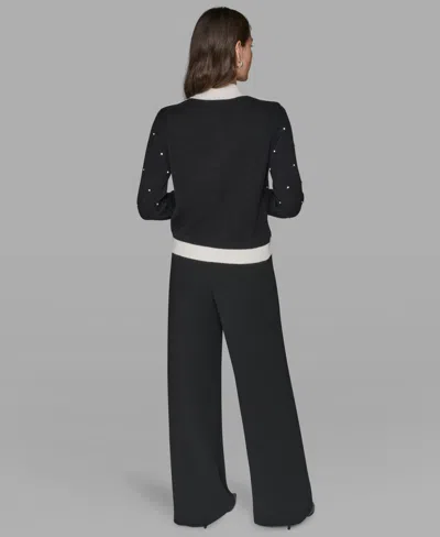 Karl Lagerfeld Women's Mock Neck Long Sleeve Sweater In Black