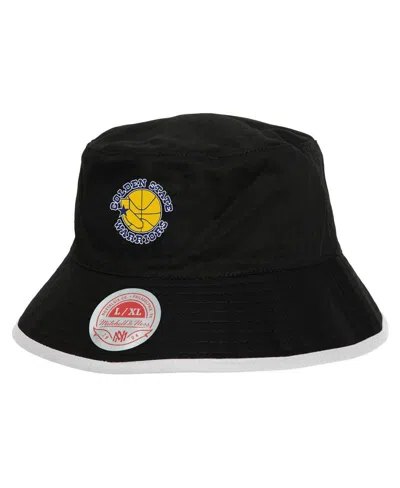 Mitchell & Ness Men's Black/blue Golden State Warriors Flip It Reversible Bucket Hat In Black