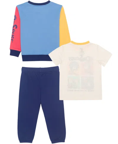 Dr. Seuss Boys Toddler 2t-5t 3-piece Cat In The Hat Printed T-shirt, Short-sleeve T-shirt And Joggers Set In Multi