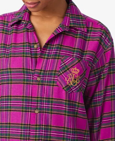 Ralph Lauren Women's Long Sleeves Sleepshirt In Blue