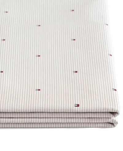 Tommy Hilfiger Ithaca Flag Stripe Cotton Percale 4-piece Sheet Set, Full In Neutral
