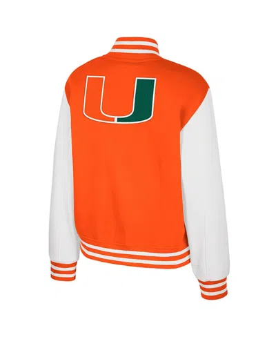 Colosseum Women's Orange Miami Hurricanes French Baguette Full Snap Fleece Jacket In Orange