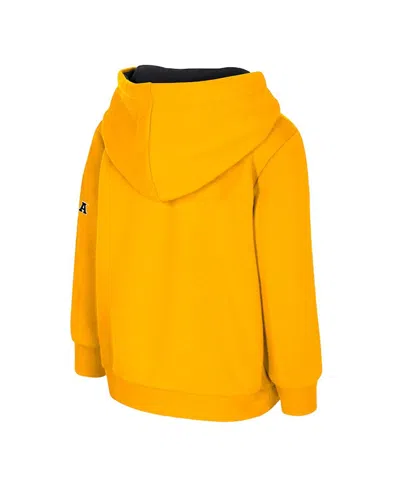 Colosseum Toddler Gold Iowa Hawkeyes Big Logo Volume Fleece Pullover Hoodie In Orange