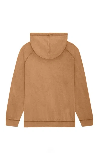 Dalix Mens Ghost Washed Hoodie In Brown