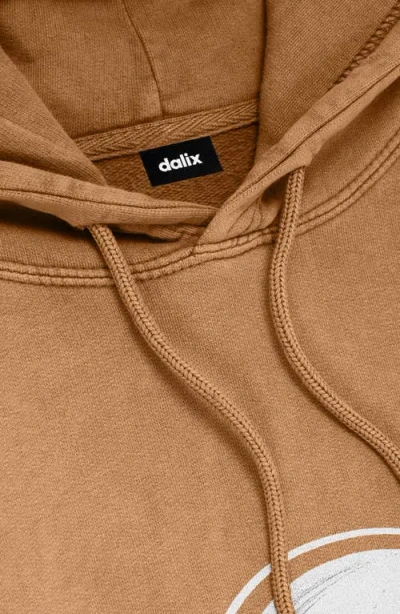 Dalix Mens Ghost Washed Hoodie In Brown