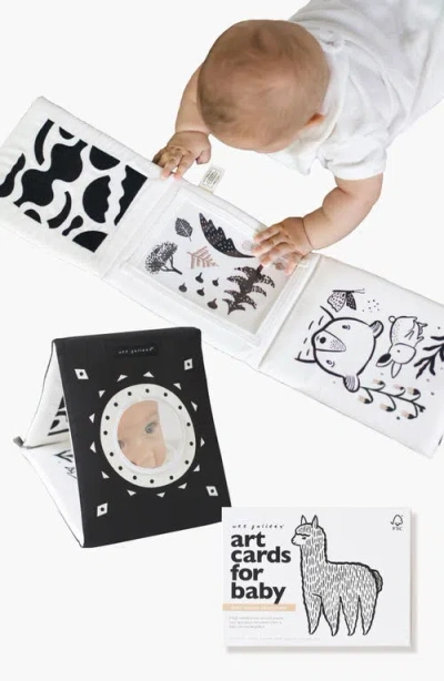 Wee Gallery Tummy Time Gallery  With Mirror And Art Cards For Baby Bundle In Black
