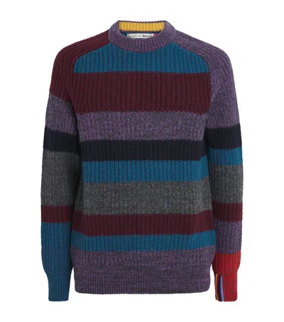 Barbour X Paul Smith Relaxed Fit Crewneck Sweater In Multi