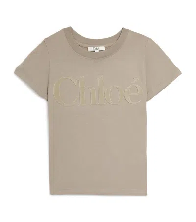 Chloé Organic Cotton Logo T-shirt In Brown