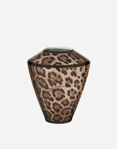 Dolce & Gabbana Small Amphora Porcelain Vase In Brown