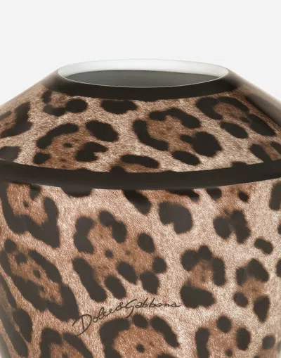 Dolce & Gabbana Small Amphora Porcelain Vase In Brown