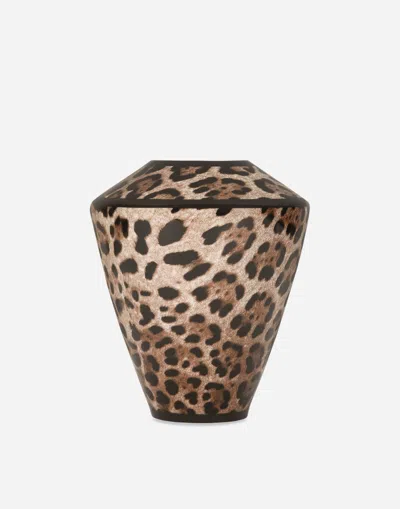 Dolce & Gabbana Small Amphora Porcelain Vase In Brown