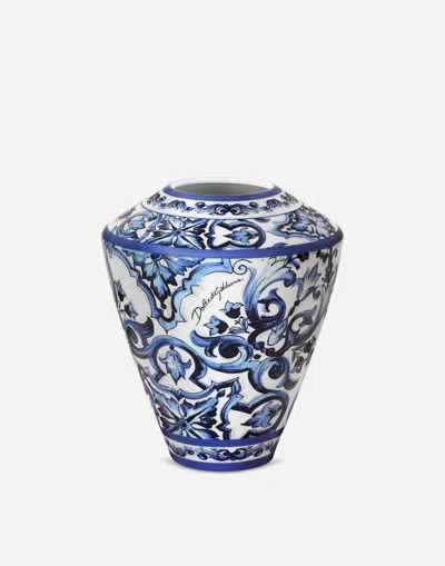 Dolce & Gabbana Small Amphora Porcelain Vase In Blue