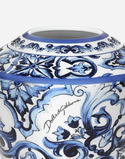 Dolce & Gabbana Small Amphora Porcelain Vase In Blue