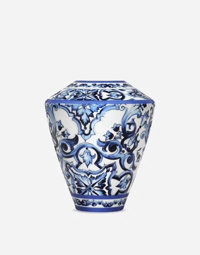 Dolce & Gabbana Small Amphora Porcelain Vase In Blue