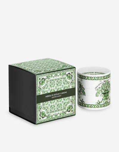 Dolce & Gabbana Sicilian Neroli And Lemon Scented Candle (380g) In Green