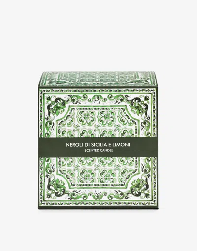 Dolce & Gabbana Sicilian Neroli And Lemon Scented Candle (380g) In Green