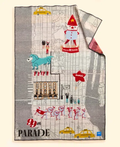 Faribault Macy's Thanksgiving Day Parade 2025 Parade Route Wool-blend Throw Blanket, Macy's Exclusiv In Gray